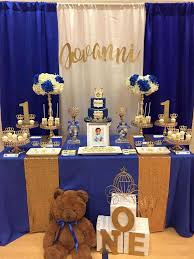 Teddy Bear 1st Birthday Decoration Ideas For Boy At Home Prince Jovanni Is One Catchmyparty Com In 2020 Prince Birthday Party Royal Prince Birthday Party Prince Birthday Theme