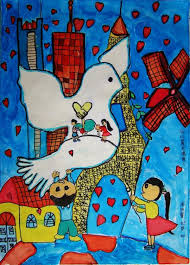 Let The World Fill With Love Artist Bingxin Z Location Guangzhou China Age 9 Peace Art Peace And Love Art