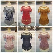 Bahan basofi taysilk sudah satu set dengan celana dan peci. Kebaya Tile Payet Lengan Pendek Anggun Busana Kebaya Facebook