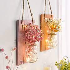 Pans wall decorations for living room images. Boho Decor Gypsophila Dried Flower Set With Lights For Living Room Wall Decoration Door Pandents Bedroom Wall Hanging Decoration Wind Chimes Hanging Decorations Aliexpress