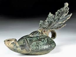 Jump to navigation jump to search. Lot Art Roman Bronze Oil Lamp W Greek Text