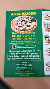 Mit ihrer hilfe können andere von erfahrungsberichten aus erster hand profitieren! Asia Kuche Munchen Milbertshofener Str 94 Speisekarte Und Bewertungen Vom Chinesisches Restaurants