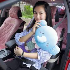 35 16 Elephant Plush Car Safety Seat Belt Covers Shoulder Pads Pp Cotton For Childen 1pcs Blue