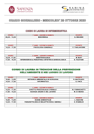 Streaming delle lezioni/streaming of the lessons. Professioni Sanitarie Orario Lezioni Di Mercoledi 28 Ottobre