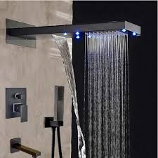 4.3 out of 5 stars 677. Luxury Waterfall Rain Bathroom Faucet Set Single Handle Valve Mixer Tap Tub Spout Hand Shower Led Sprayer Buy Led Bathroom Faucet Tub Spout Hand Shower Led Sprayer Waterfall Rain Bathroom Faucet Set Product