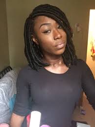 Black And Blonde Faux Locs Bob Short Faux Locs Dark Skin Melanin Faux Locs Hairstyles Locs Hairstyles Hair Game