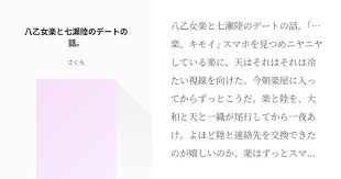 八乙女楽と七瀬陸のデートの話 楽 キモイ スマホを見つめニヤニヤしている楽に 天はそれはそれは冷たい視線を向けた 今朝楽屋に入ってからずっとこうだ 楽と陸を 大和と天と一織が尾行してから一夜あけ よほど陸と連絡先を交換できたのが嬉しいのか 楽は