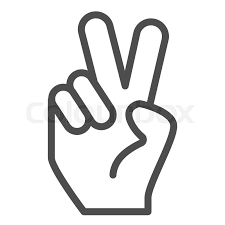 Black and white peace sign hand. Hand Gesture Peace Line Icon Hand Stock Vector Colourbox