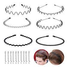 In fact, the trend of longer hair on men can be seen on every runway and prominently in popular media, which has made the hair band for men quite a coveted accessory these days. Juyoo Mens Hairband Metal Men S Headbands Wavy Men Hair Band Black Metal Hair Hoop With 10 Pieces Metal Bobby Pin Spring Sports Headband For Men Buy Online In Antigua And Barbuda At