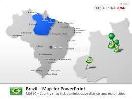 In this section, you can see where cuiabá is located on one of the most popular mapping services, among which. Powerpoint Map Brazil Presentationload