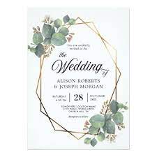 Eucalyptus Geometric Frame Wedding Invitation Zazzle Com Geometric Wedding Invitation Geometric Wedding Wedding Frames