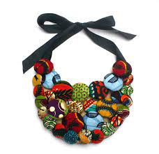 Pin By Jypsea Leathergoods On Color Diy Ankara Necklace Fabric Necklace African Accessories