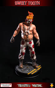 You are definitely correct, it makes me a bit more sure this is homage to sweet tooth. Twisted Metal Sweet Tooth 1 6 Scale Statue Gaming Heads Twilight Zone Nl