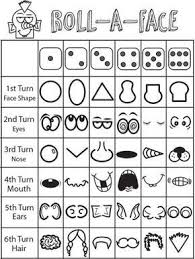 Roll The Dice Funny Faces Drawing Game For Kids Drawing Games For Kids Drawing Games Funny Face Drawings