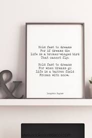 Langston Hughes Hold Fast To Dreams Poem Print Inspirational Etsy Langston Hughes Poetry Ideas Minimalist Book