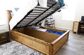 Learn how to build a platform bed while on vacation? How To Build A Queen Size Storage Bed Addicted 2 Diy