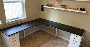 Favorite this post may 6 2 ikea galant 24 x 48 black rectangular desks w/adjustable height legs Linnmon Alex Corner Desk Ikea Corner Desk Corner Desk Office Home Office Design