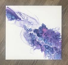 Purple Canvas Painting Mermaid Tail Modern Abstract Art Fluid Wall Art Home Decor Acr Modern Art Abstract Canvas Painting Diy Painting Crafts