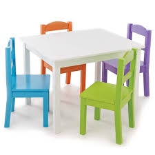 Tot Tutors Vivid Wood Table And 4 Chairs Set Coupons Toddler Folding Table Toddler Table Table And Chair Sets