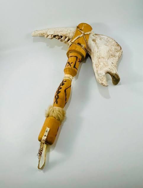 Vintage Native American Indian Jawbone Tomahawk Hatchet 15" x 12" AS IS |  eBay