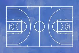 Outdoor basketball courts weather a lot of wear and tear. Basketball Court Blue Paint Background Fine Art Print By Sports Mania At Fulcrumgallery Com