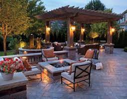 Curved concrete stones are available today as well as concrete pavers cut into squares and rectangles. Landscape Design Miami Knoll Landscape Design Patio Design Fire Pit Backyard Patio
