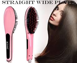 Acevivi Pink Digital Electric Hair Straightener Comb Heating Detangling Hair Brush Eu Us Best Hair Straightener Hair Brush Straightener Detangling Hair Brush