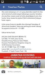 Sekiranya anda, seorang warganegara malaysia yang cukup syarat kelayakan dan berumur tidak kurang daripada 18 tahun pada tarikh tutup iklan jawatan adalah dipelawa untuk memohon bagi mengisi kekosongan jawatan seperti yang diiklankan. Food Teknologi Di Kelantan Jawatan Kosong Di Kilang Makanan Facebook