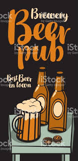 Vector Banner With Two Beer Bottles And Beer Glass On The Table In Bierflaschen Bier Flaschen