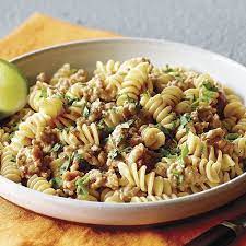 Rotini With Ground Pork And Spicy Peanut Sauce Recipe Finecooking Recipe Ground Pork Recipes Recipe Using Ground Pork Ground Pork Sausage Recipes