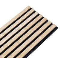 Panneau tasseaux bois 250 x 30 x 1cm - Lamelles chêne clair véritable fond  noir - 0,75m²