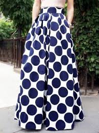 Black And White Polka Dot Maxi Skirt White Contrast Polka Dot Print Maxi Skirt Choies Com Printed Maxi Skirts Long Skirts For Women Pleated Maxi Skirt