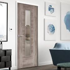 Laminate Light Grey Ottawa Door With Clear Safety Glass Prefinished Lifestyle Image Glazeddoo Internal Doors Pine Internal Doors Internal Wooden Doors