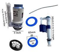 Glacier Bay Dual Flush Valve 3-inch and Fill Valve Kit for Two-Piece Toilets with 2 Extra Seals by NuFlush