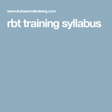 Rbt Training Syllabus Rbt Training Study Materials Behavior Developmental Disabilities