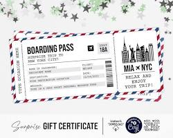 Image of flight itinerary to New York City