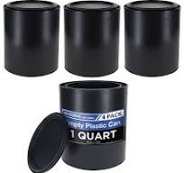 Master Elite 1 Quart Empty Plastic Paint Can Bucket, Pack of 4 - Triple  Lock Airtight Lid Seal, 32 fl. oz. All-Plastic Coating Storage Can Pail  Handle