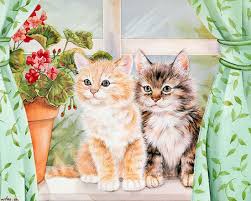Kedi Ve Kopek Temali Dekupaj Desenleri Kaydedin Nalan Unal Kedi Sanati Kedi Sanat