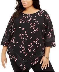 Plus Size Printed Pointed Hem Top Created For Macys