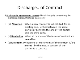 The obligee can sue on the original obligation or seek a decree for specific performance on the accord. Discharge Of Contract Business Law
