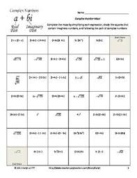 Complex Number Imaginary Maze Review Worksheet Complex Numbers Adjective Worksheet Nouns Worksheet