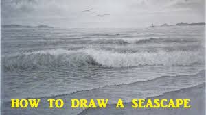 How to draw waves(one option). How To Draw A Seascape Waves Skies Graphite Pencil Tutorial Youtube