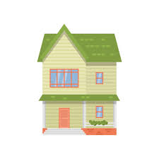 The new modern farmhouse after a second story was added. Modern Two Story House With Green Roof Isolated On White Background Stock Vector Illustration Of Element Garden 142912943