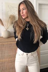 10 Spring Outfits With Jeans Uzun Sac Acik Kahve Sac Sac Rengi Fikirleri