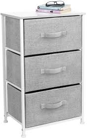 The hidden drawer box was built using 1 x 2 poplar and assembled with pocket screws just as the other drawers. Amazon Com Sorbus Nightstand With 3 Drawers Bedside Furniture Accent End Table Storage Tower For Home Bedroom Accessories Office College Dorm Steel Frame Wood Top Easy Pull Fabric Bins White Gray Kitchen