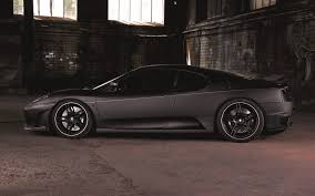 It even makes a mini cooper look mean. Ferrari F430 Sports Car Side View Matte Black Wallpaper Cars Wallpaper Better