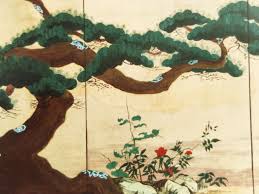 Japanese Screen Detail Gilding Powders And Water Colour On Paper Japanese Screen Watercolor Color