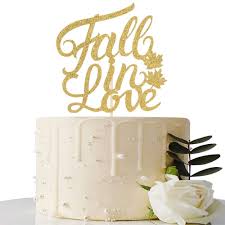 Crocheted and knitted pieces, rough wood, holly berries and cranberries, fir branches. Popeven Gold Glitter Fall In Love Cake Topper Fall Themed Wedding Wedding Anniversary Bridal Shower Party Decorations Walmart Com Walmart Com