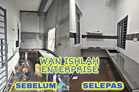 Desain dapur minimalis terbuka di belakang rumah seperti ini memang rentan debu, makanya gunakan tirai. Tukang Rumah Renovation Plumbing Kl Selangor Renovation Contractor Plumbing Selangor