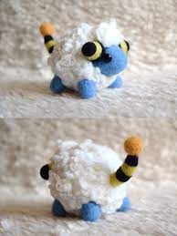 Needle Felted Felt Felting Woolfelt Pokemon Mareep By Xxnostalgic Ad Needle Felting Projects Felt Crafts Needle Felting